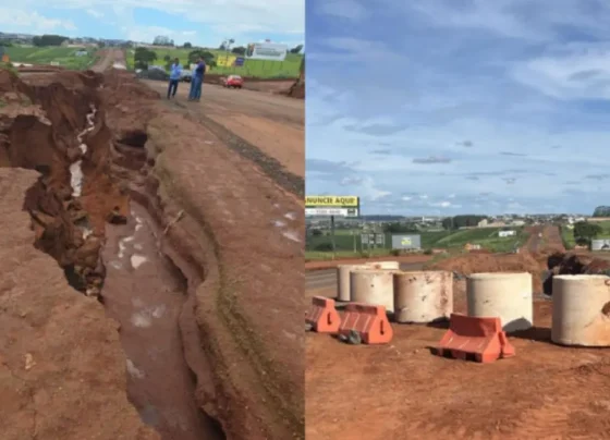 Imagem mostra erosão que demandou ação emergencial na região